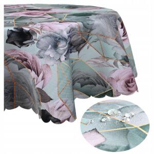 Obrus owalny 120x220 Plamoodporny Wodoodporny Na stół Drukowany w kwiaty