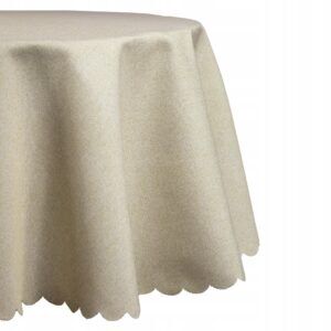 Obrus na okrągły stół plamoodporny beżowy koło wymiar Ø 100 cm wodoodporny