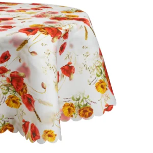 Obrus PLAMOODPORNY Maki 130x220 OWAL owalny