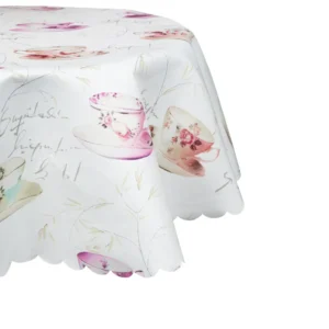 Okrągły obrus plamoodporny śr. 140 Filiżanki koło