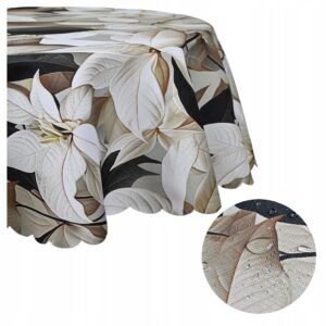Obrus plamoodporny 130x260 Na stół owalny w kwiaty Owal z koła Wodoodporny