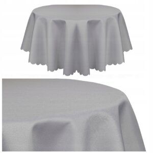 Okrągły szary obrus PLAMOODPORNY śr. 110 cm koło