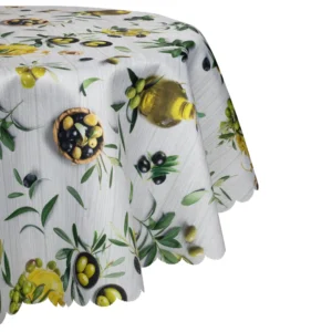 Okrągły obrus plamoodporny śr. 140 cm Oliwki koło
